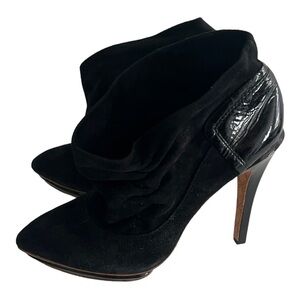 L.A.M.B. Size 10 Slouchy Suede Ankle Booties in Black